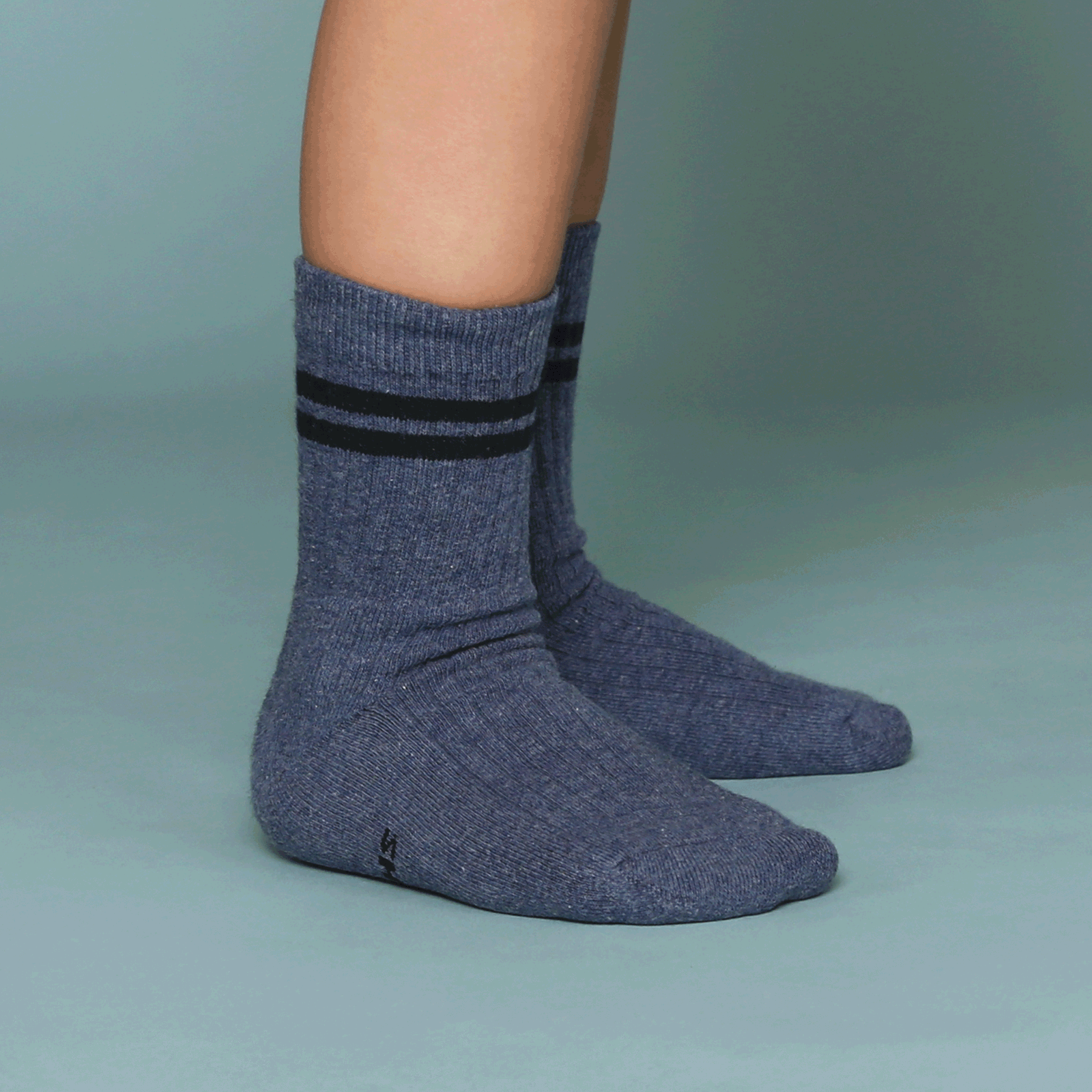 Shoesme blaue Socke mit dunklem Streifenmuster