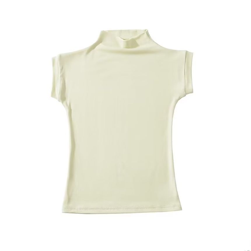 Morhan - T-shirt met capuchon en mockneck, effen