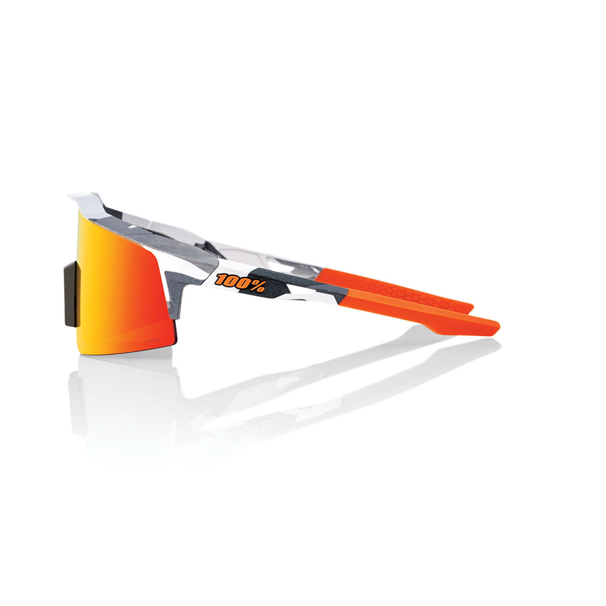 100% Speedcraft SL Sport Zonnebril Grijs Camo met HiPER Red Multilayer Mirr