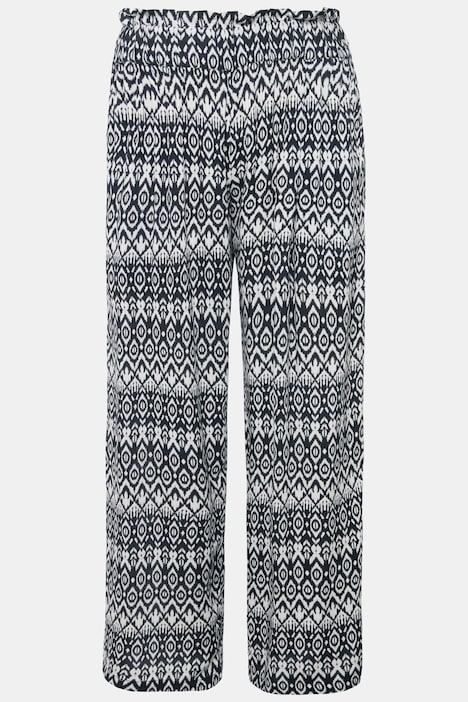Hose, Wide Legs, HighWaist, Alloverprint, Elastikbund