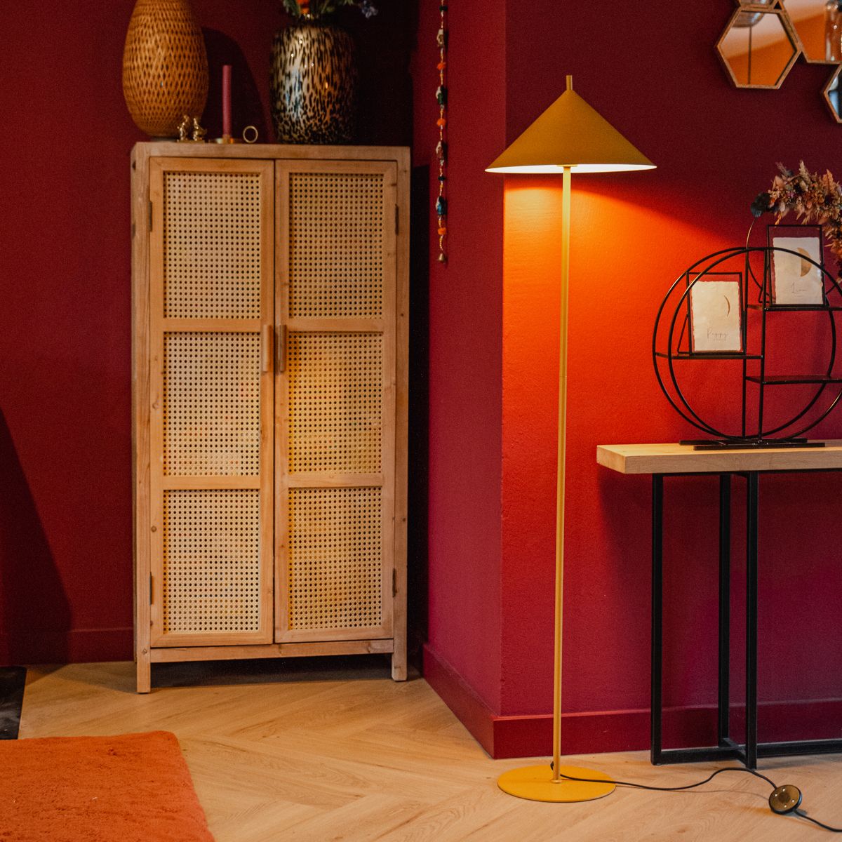Design vloerlamp geel driehoek - Triangolo