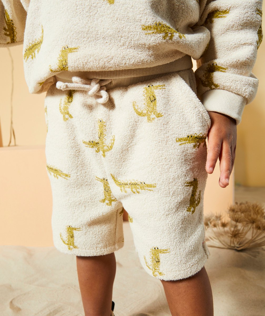 BERMUDA BÉBÉ GARÇON MATIÈRE ÉPONGE EN FIBRES RECYCLÉES IMPRIMÉ CROCO