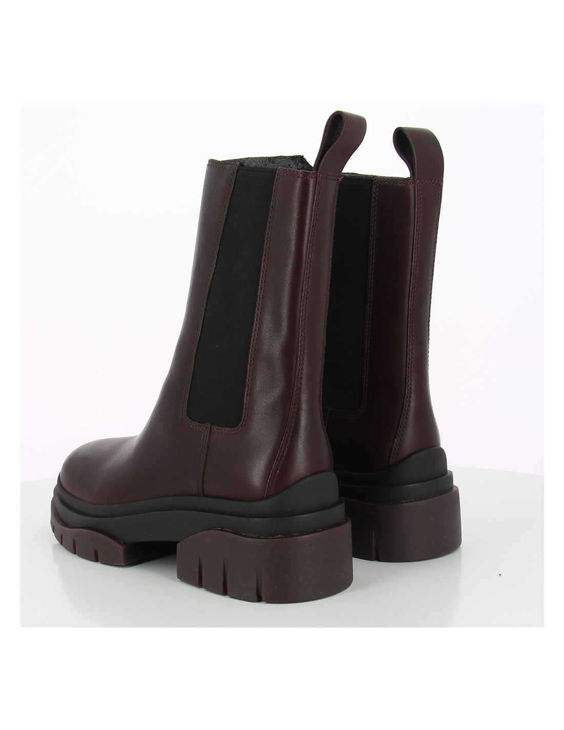 ash bottines chelsea femme storm cuir bordeaux