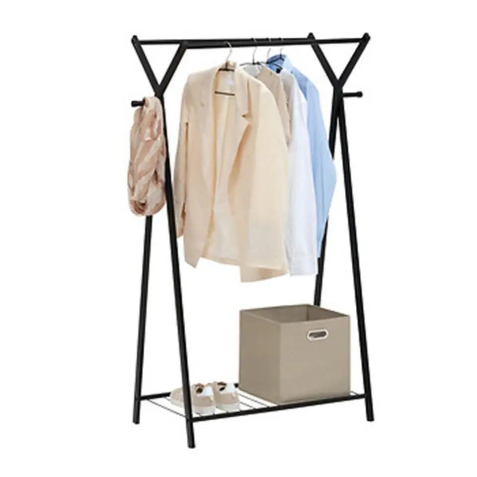 5Five Kledingrek met dubbele stang - rvs - zwart - 98x42x145 cm