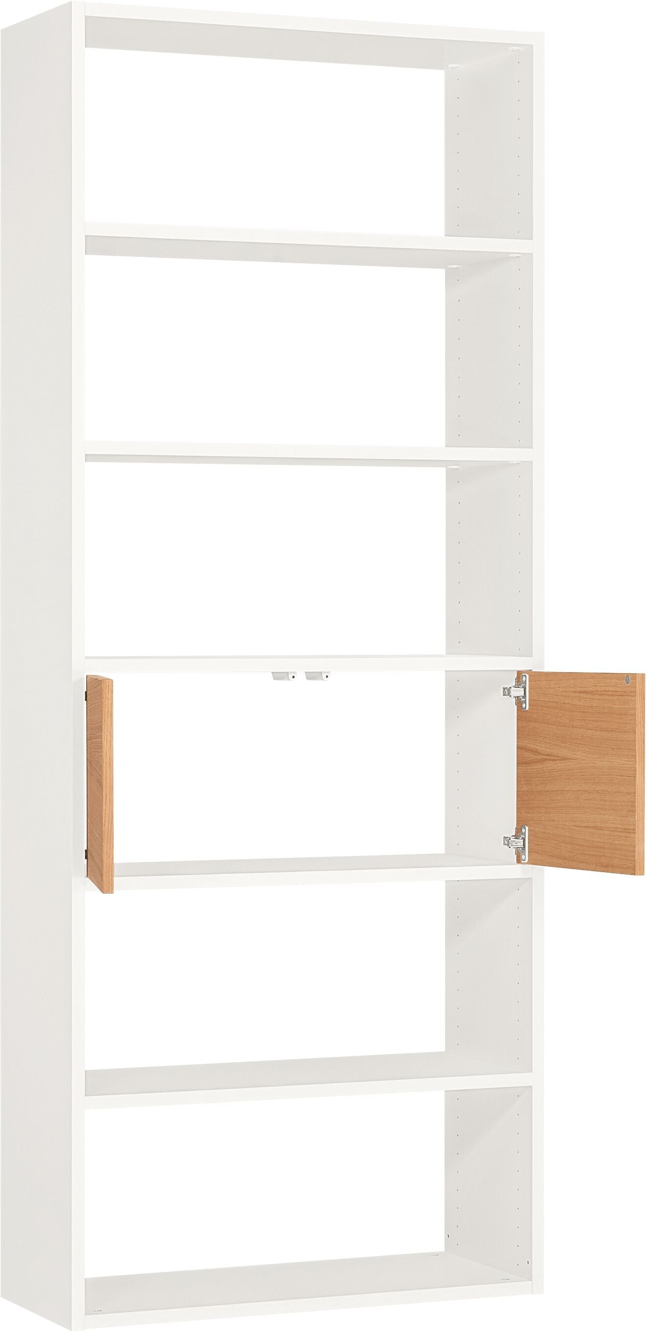 TARA Regal - Weiss / Eiche / B: 80.0 cm x T: 33.0 cm x H: 222.0 cm