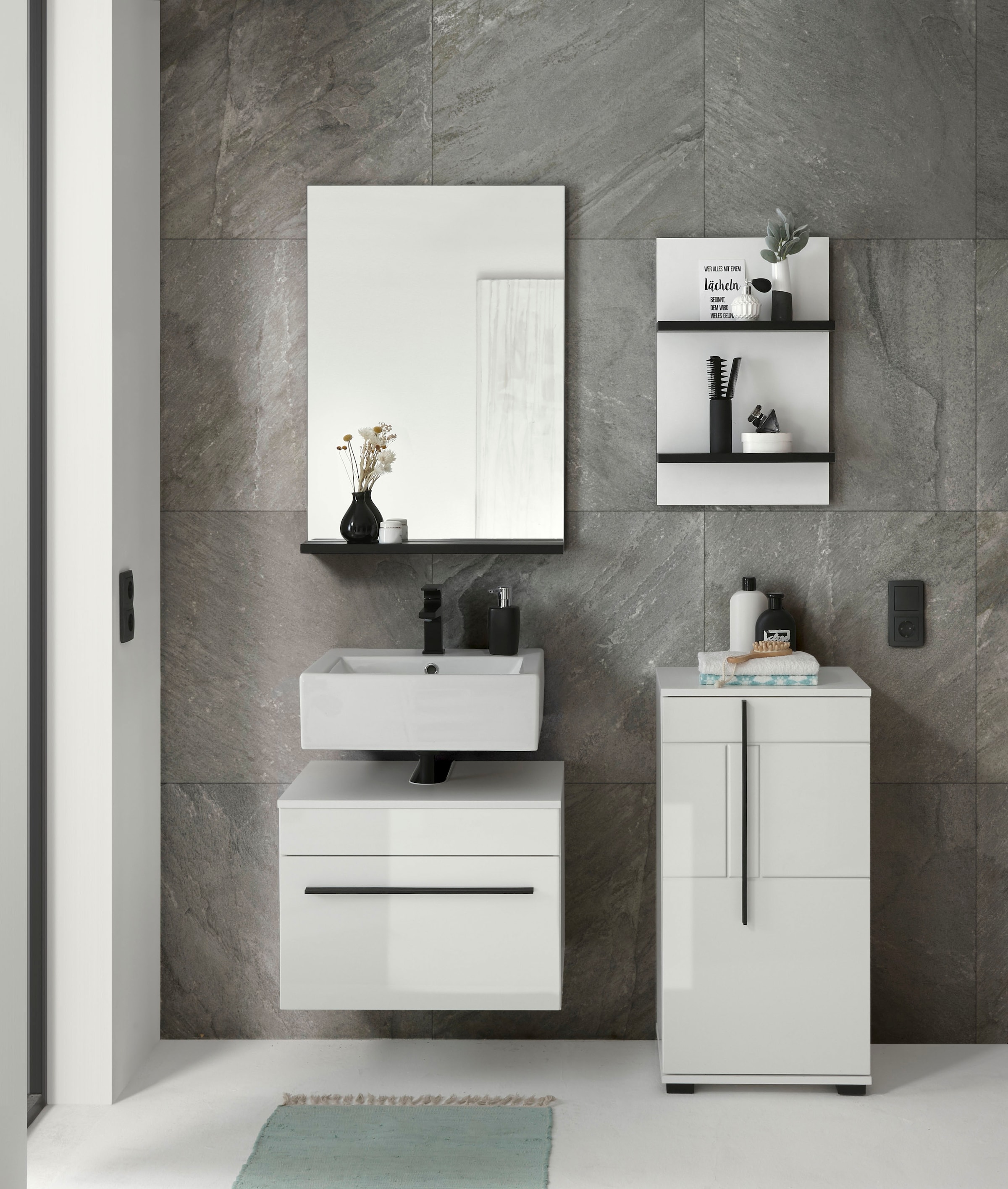 INOSIGN Badmöbel-Set »Cantara, Bad im modernen Design, 4-teiliges Badezimmer« Set, 4 Stk. tlg.