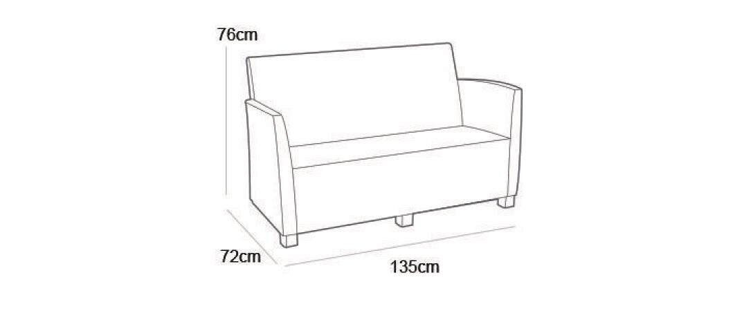 Mia Lounge Set (Corona) inkl. Kissenbox graphit<br>Loungeset im Korbdesign