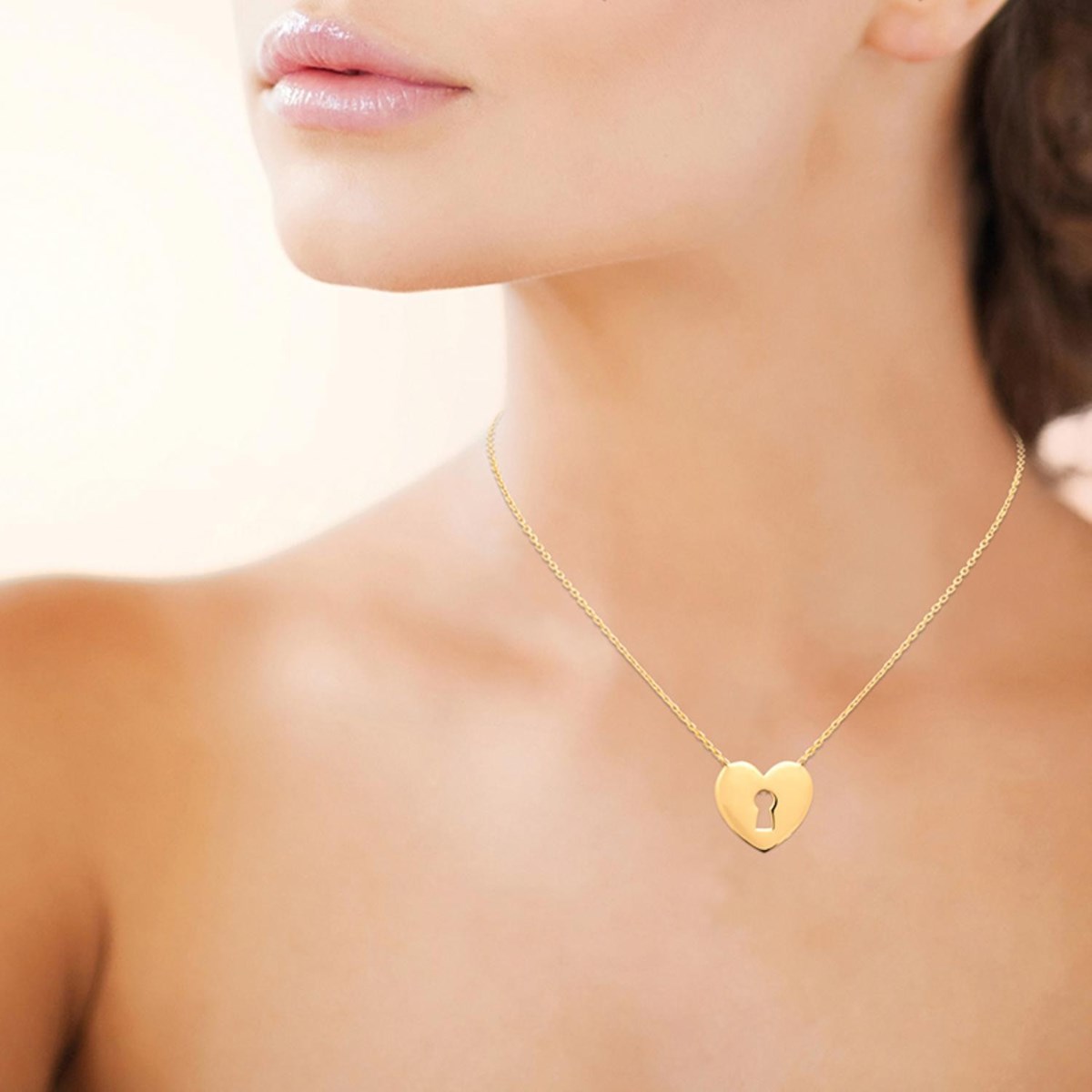 Collier clé de mon coeur Plaqué OR 750 3 microns