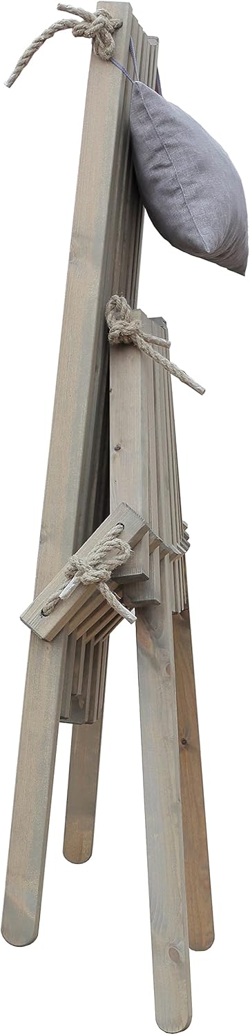 Design Garten Sessel Relaxsessel FALUN Kiefer grau Lounge Holz Garten Outdoor
