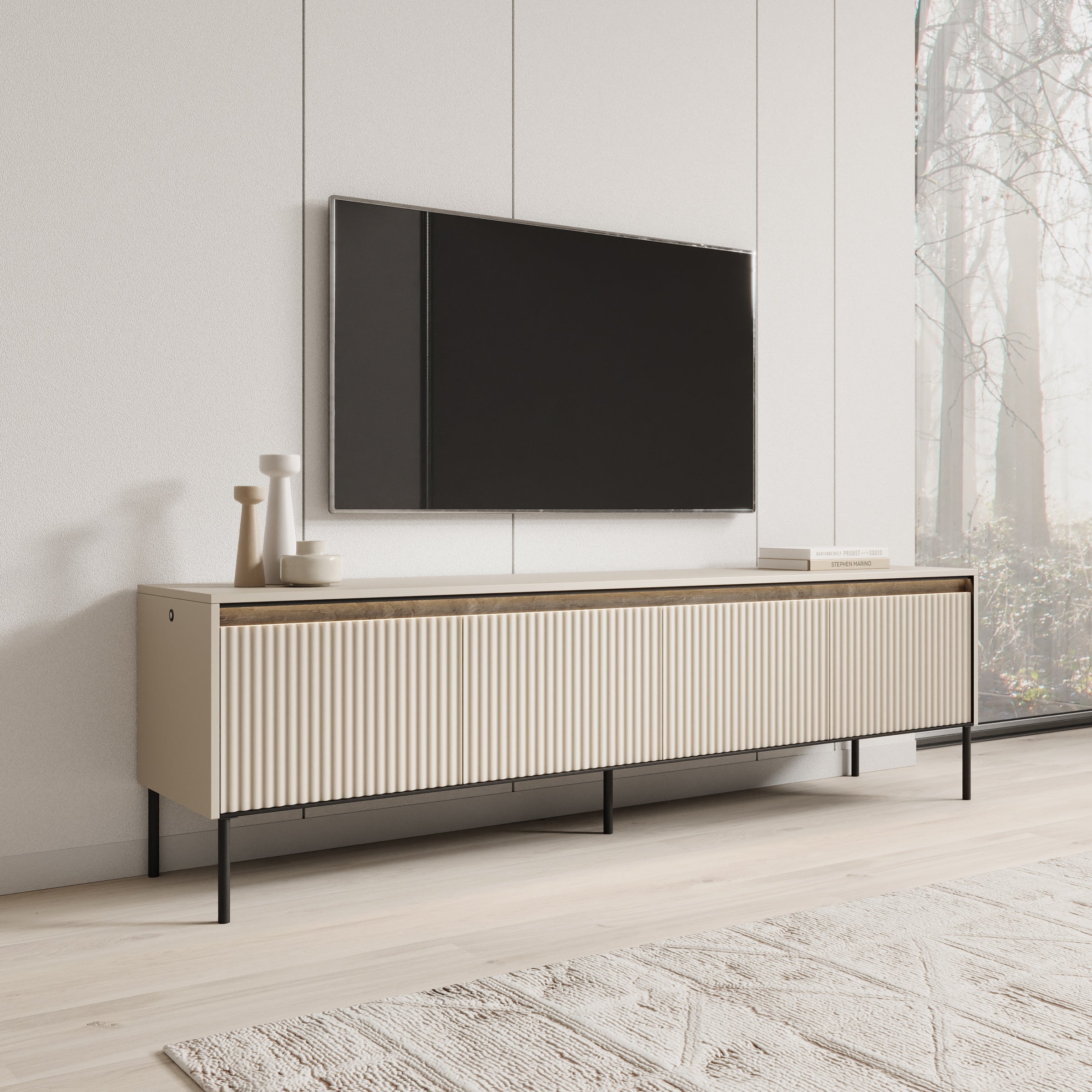 Timoteo - TV-Meubel - Beige - 193x40x56 cm