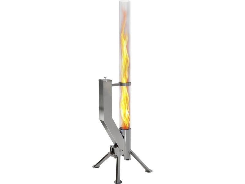 Gardenflare Klassik Feuerrohr Edelstahl Silber Pellet-Fackel für den Aussenbereich