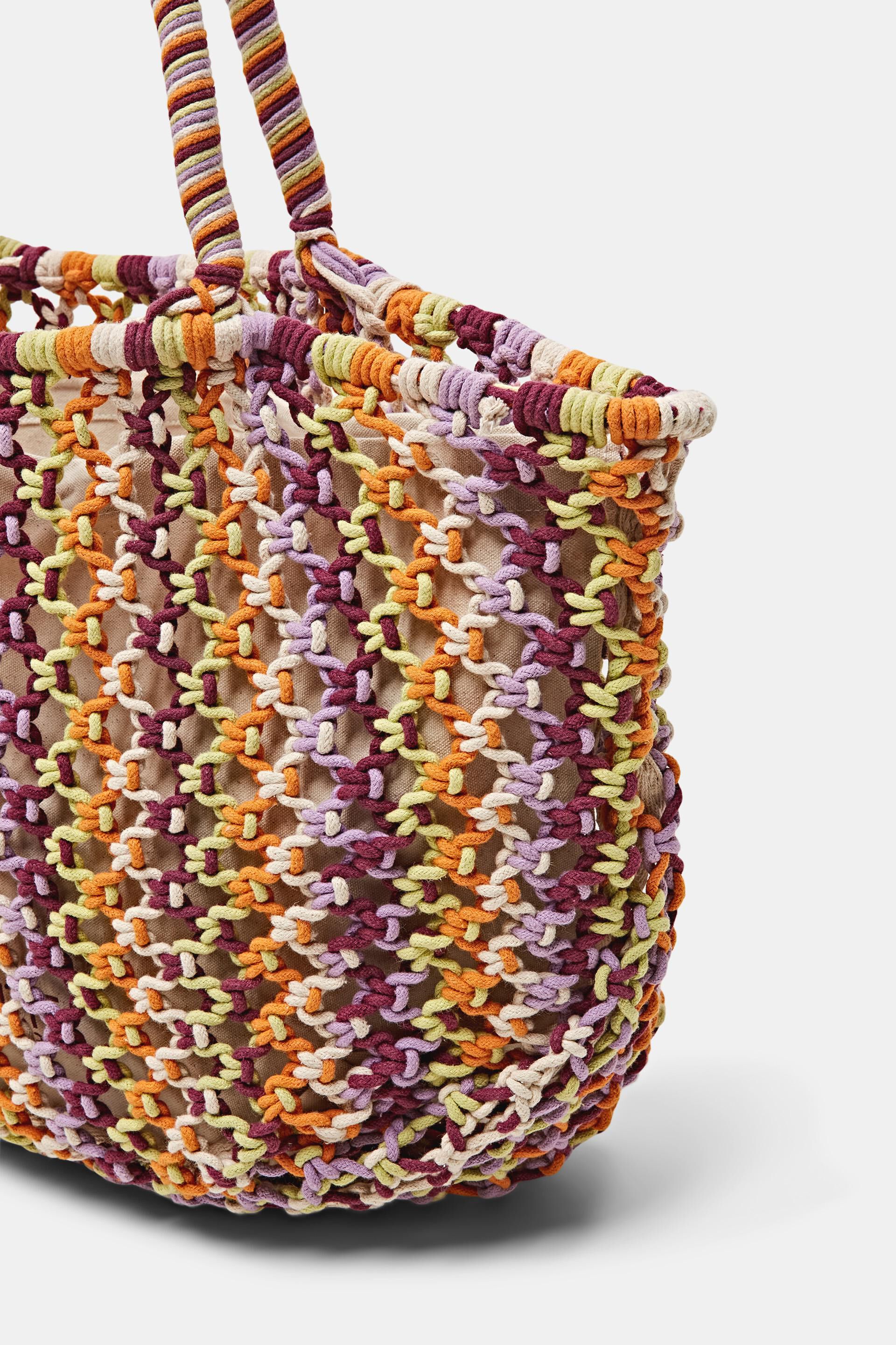 Sac fourre-tout oversize rayé en crochet