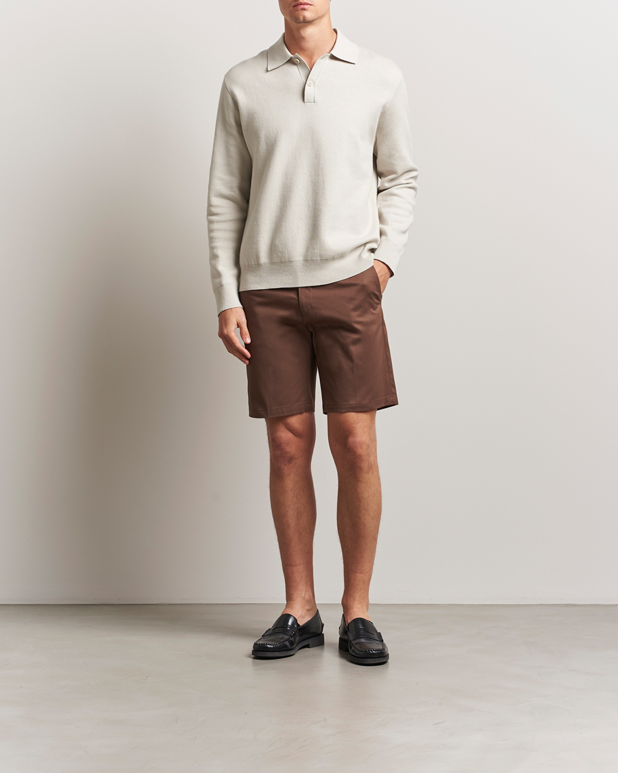 Tiger of Sweden Tenut Cotton Shorts Warm Brown