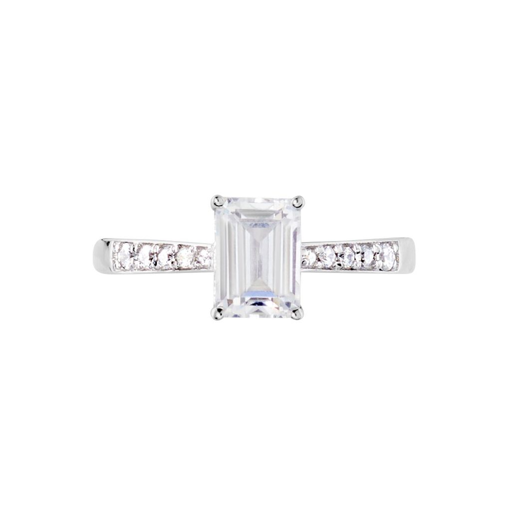 Bague Or Blanc  Gesacus Oxyde De Zirconium