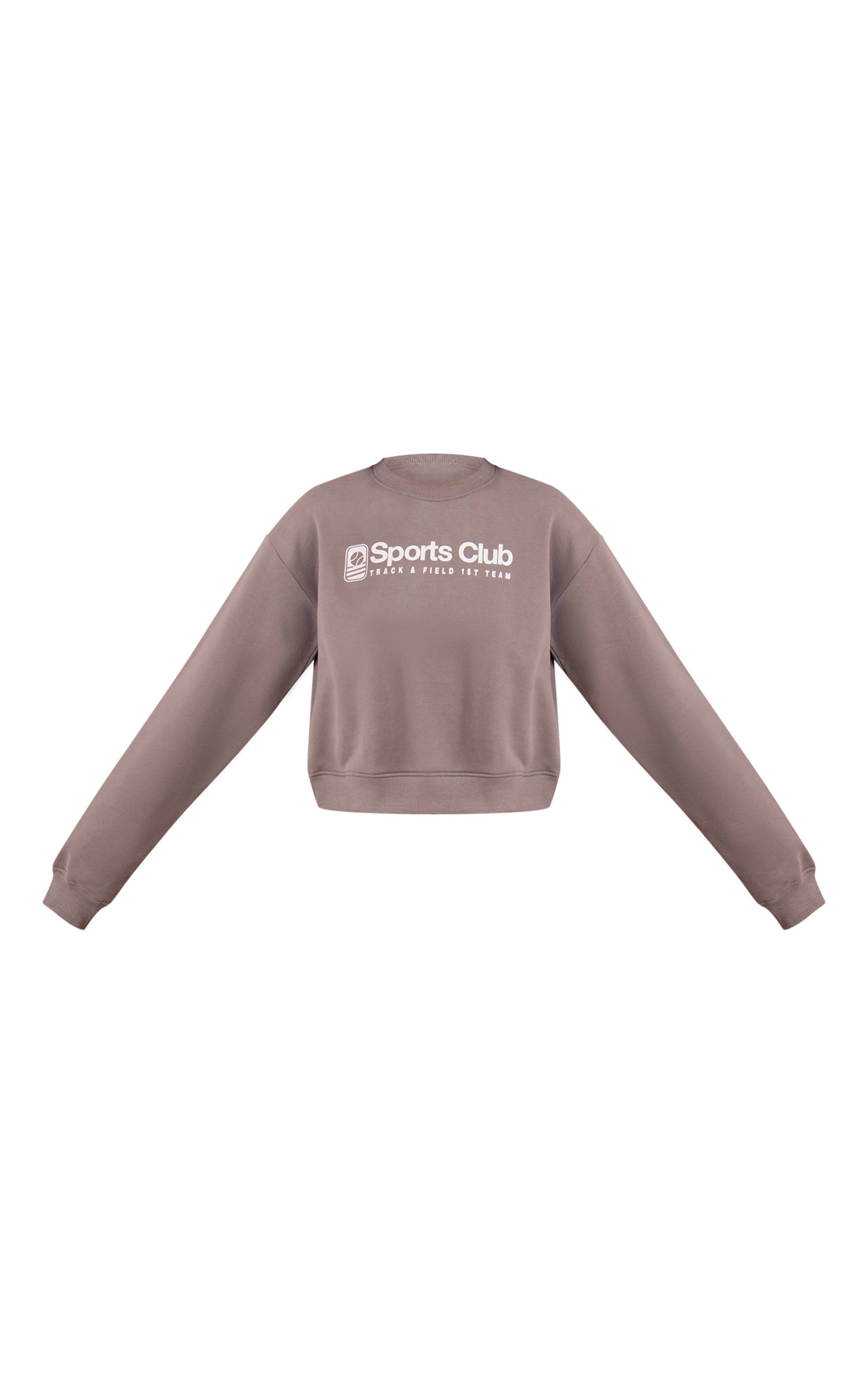 Charbon Sweat-shirt Court Imprimé Sports Club Tall