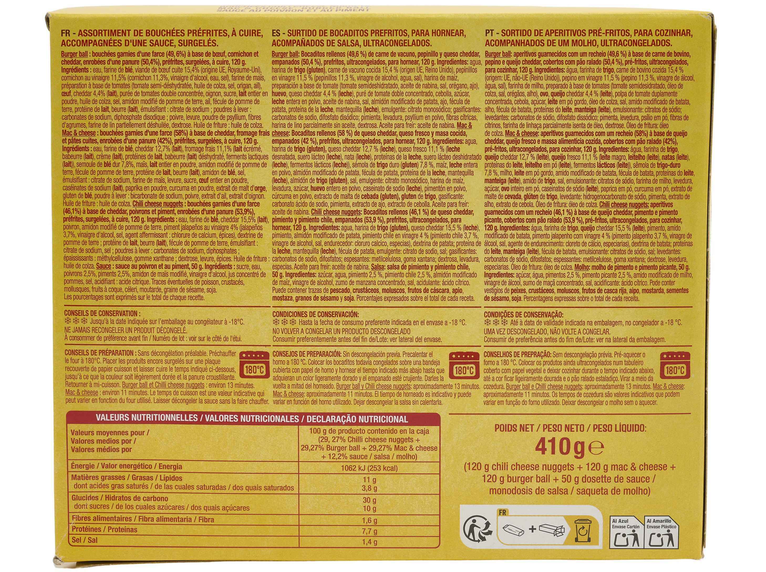 BOX DE APERITIVOS AUCHAN COM MOLHO 410G