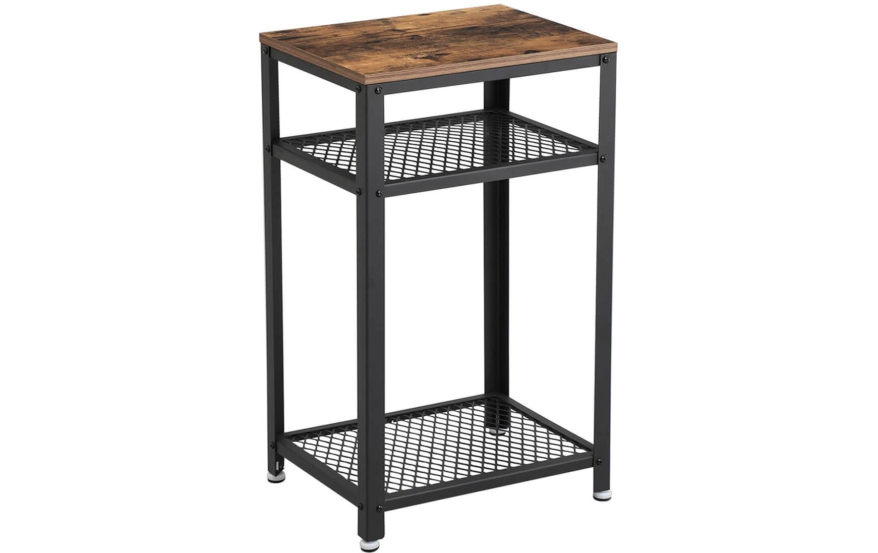 Beistelltisch Mit 2 Gitterablagen 40 x 75 cm, Braun/SchwarzKonsolentisch