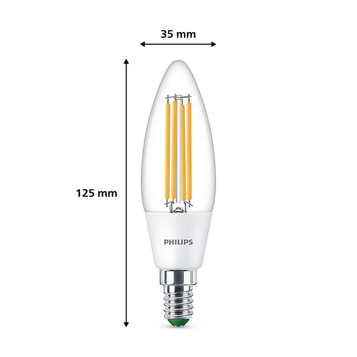 Ampoule LED E14 blanc chaud Philips Ultra Standard 485lm 2,3W=40W