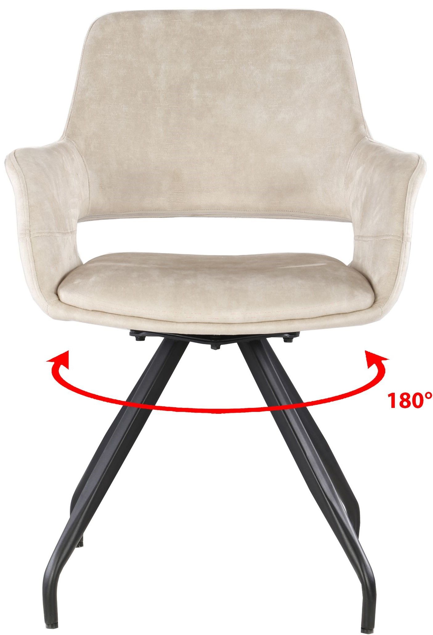 Eetkamerstoel Beige Velvet Capp B61 x D61 x H87 cm