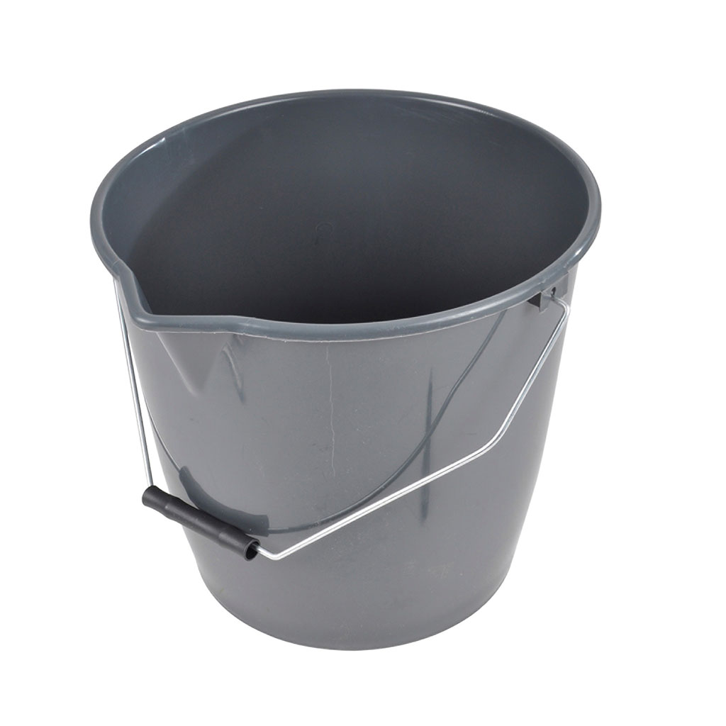 Seau plastique avec anse anthracite 12L