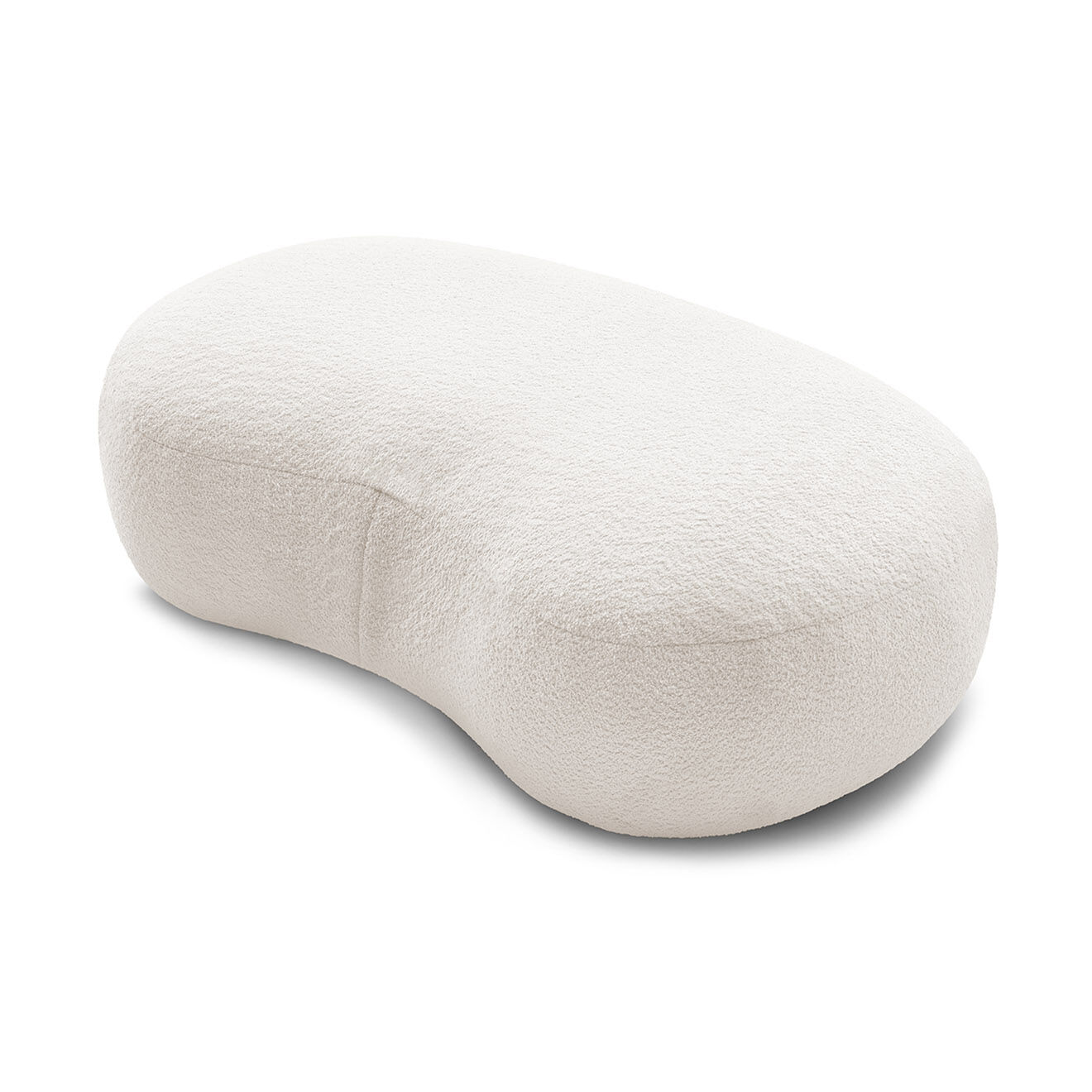 Bobochic Pouf Saint-Germain tissu bouclette blanc - 147x90x47 cm