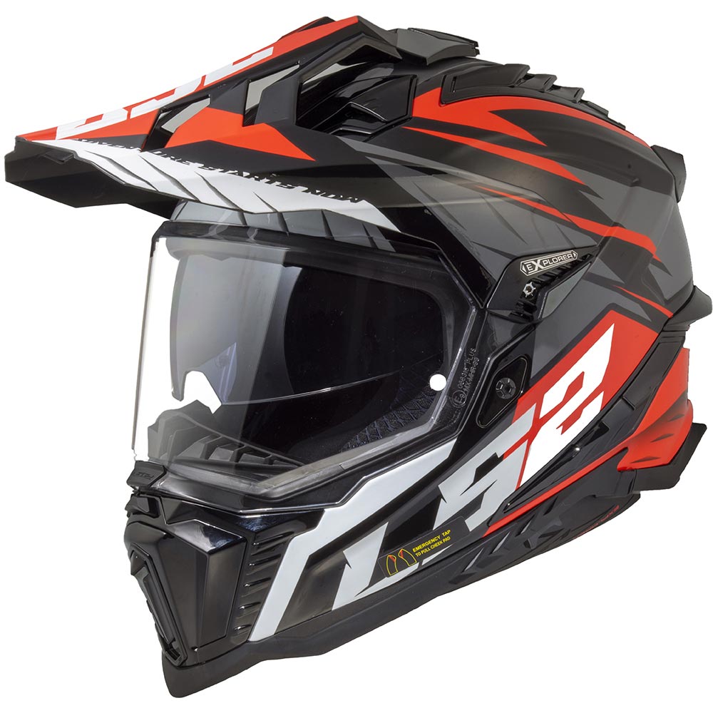 LS2 - Casque MX701 Explorer Spire Noir / Titanium / Rouge / Brillant