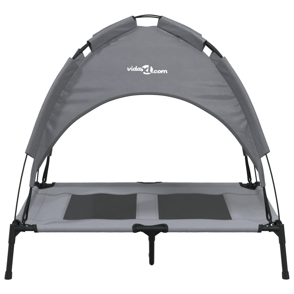 Cama para cães vidaXL com dossel, antracite, tecido Oxford e aço.
