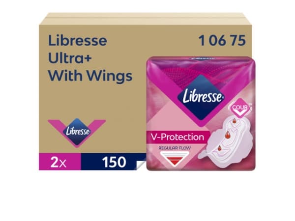 Bind Libresse Ultra+ Wing dispenser refill uden parfume hvid 2x150stk,2 pk x 150 stk/krt