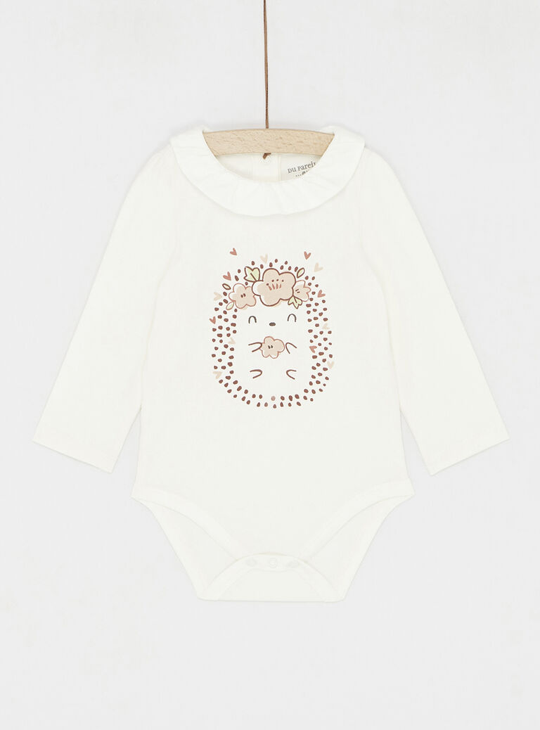 Body manches longues blanc cassé fille