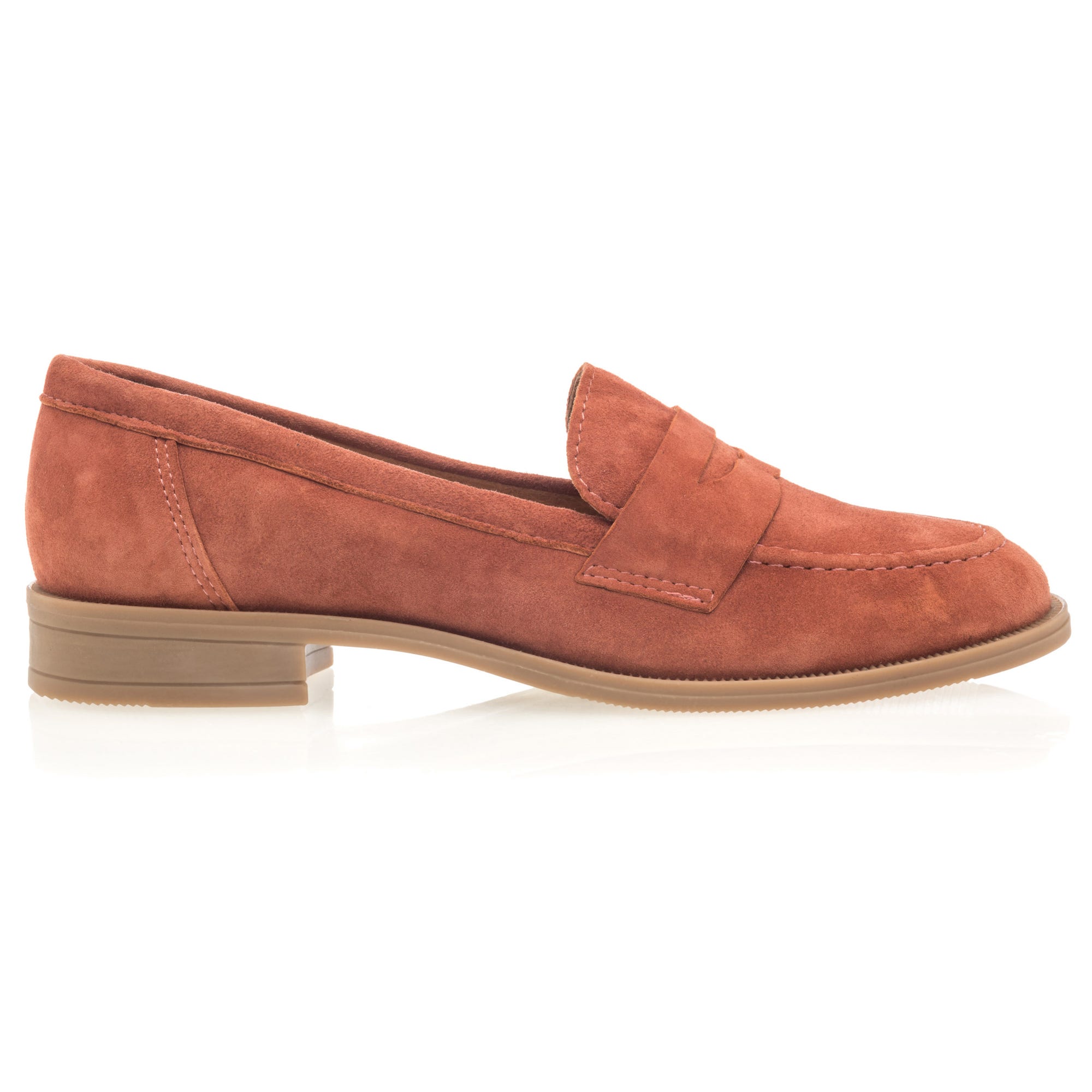 Mocassins Femme en cuir corail