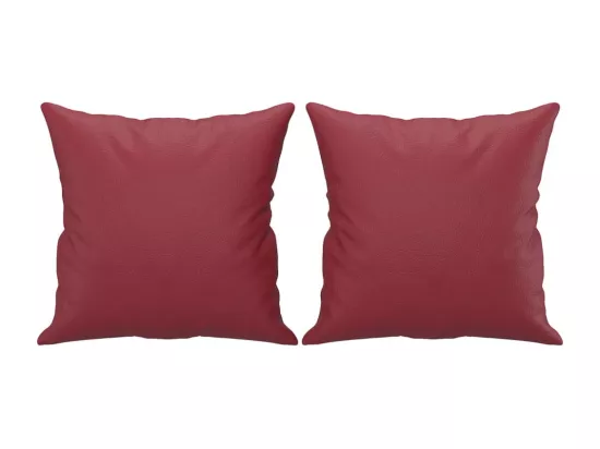 Canapé 2 places avec oreillers bordeaux 120 cm similicuir