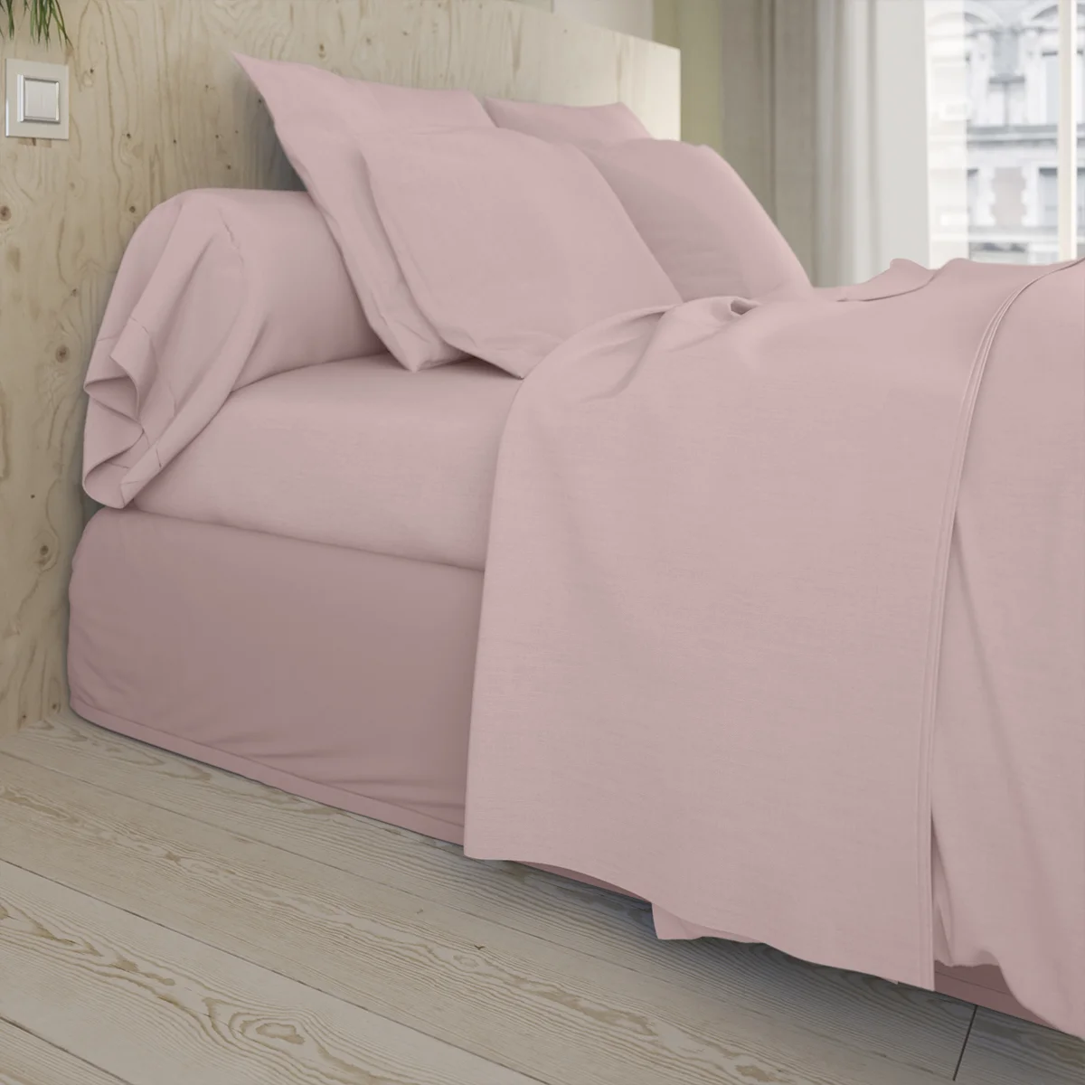 Drap plat Studio Coton Poudre