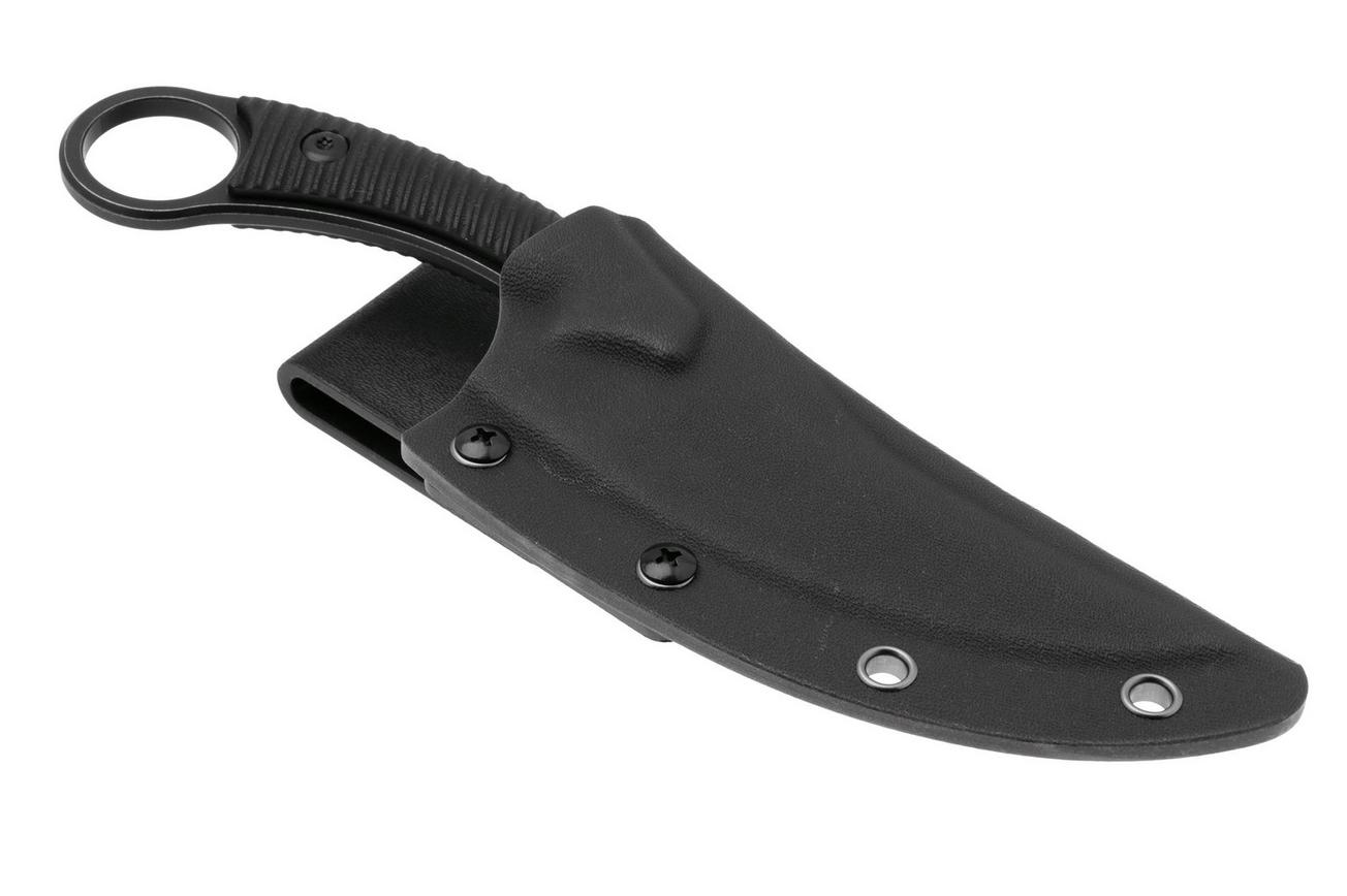 QSP Knife Viper QS166-A2 Blackwashed 10Cr15MoV, Black G10, vaststaand mes