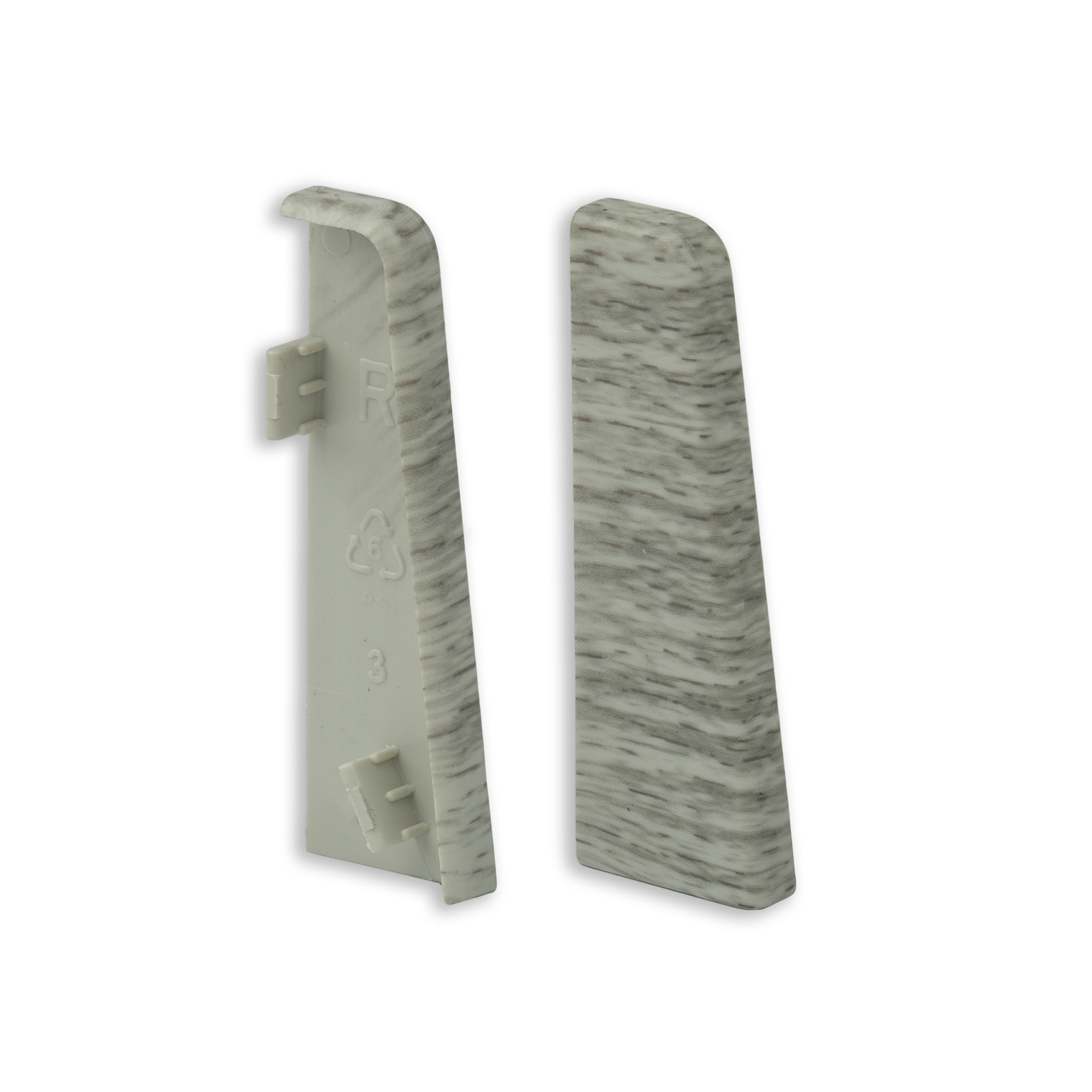 profitan 2er-Set Endkappen - Buche grau - für Sockelleisten: 58 mm hoch
