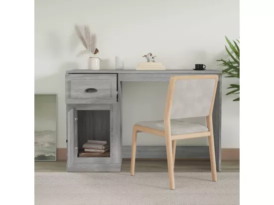 Bureau avec tiroir sonoma gris 115x50x75 cm bois d'ingénierie