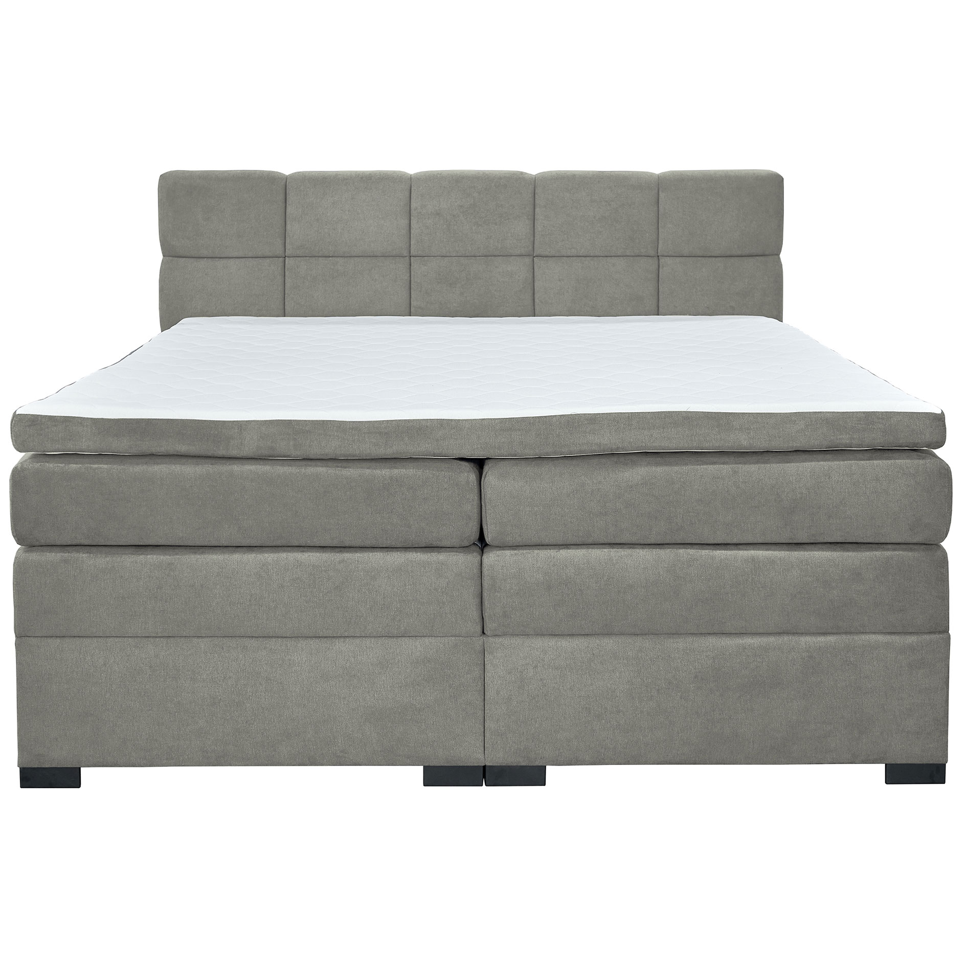 Boxspringbett - grau - mit Topper - H2 - 180x200 cm