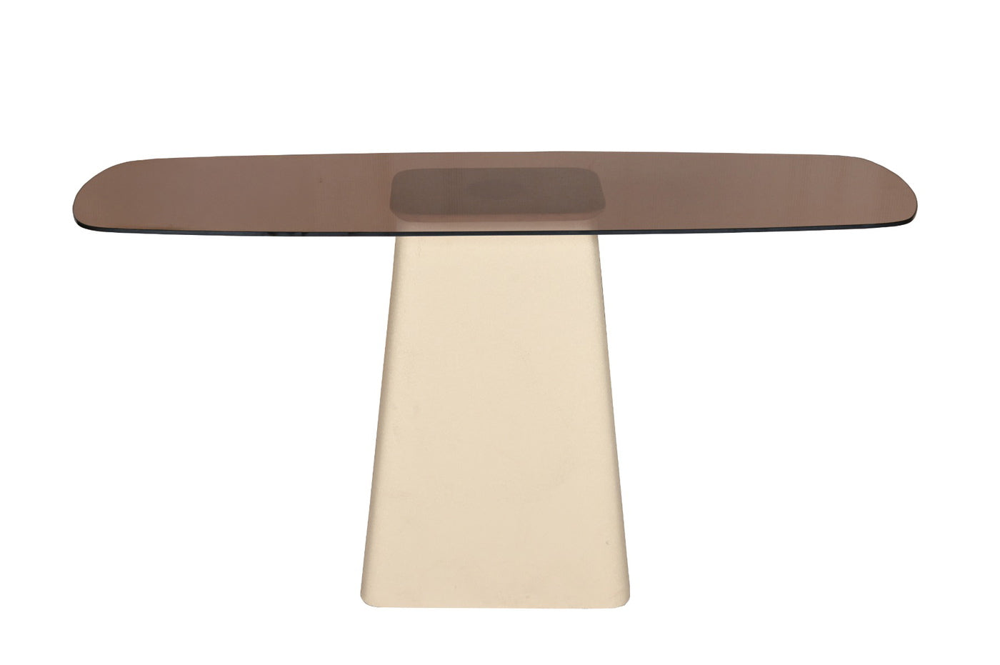 Livingfurn - Wandtafel CrÃ¨me Glas|Staal - 140x40x76cm - Brix Mylon