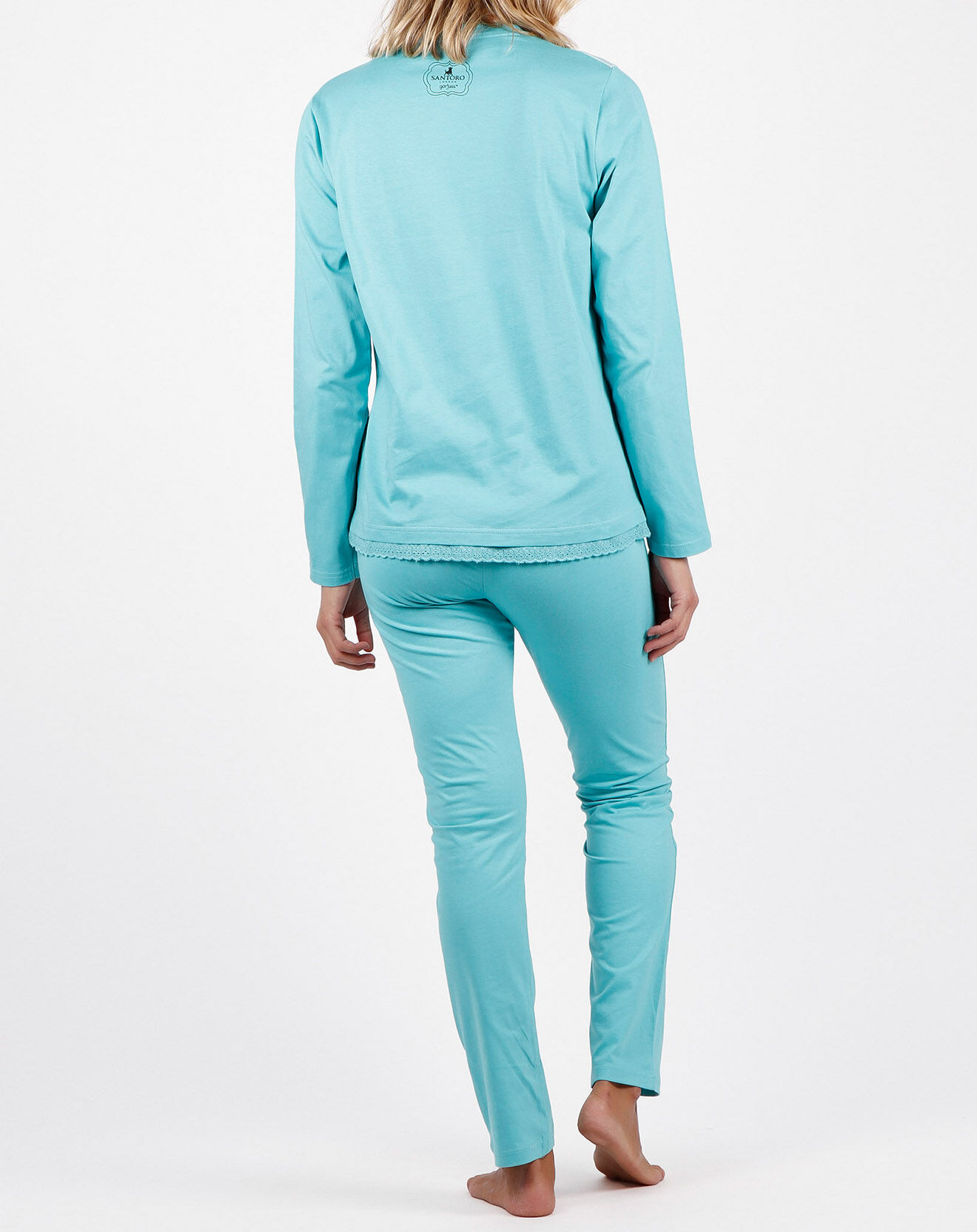 Santoro Gorjuss Pyjama Curiosity haut manches longues & Pantalon turquoise
