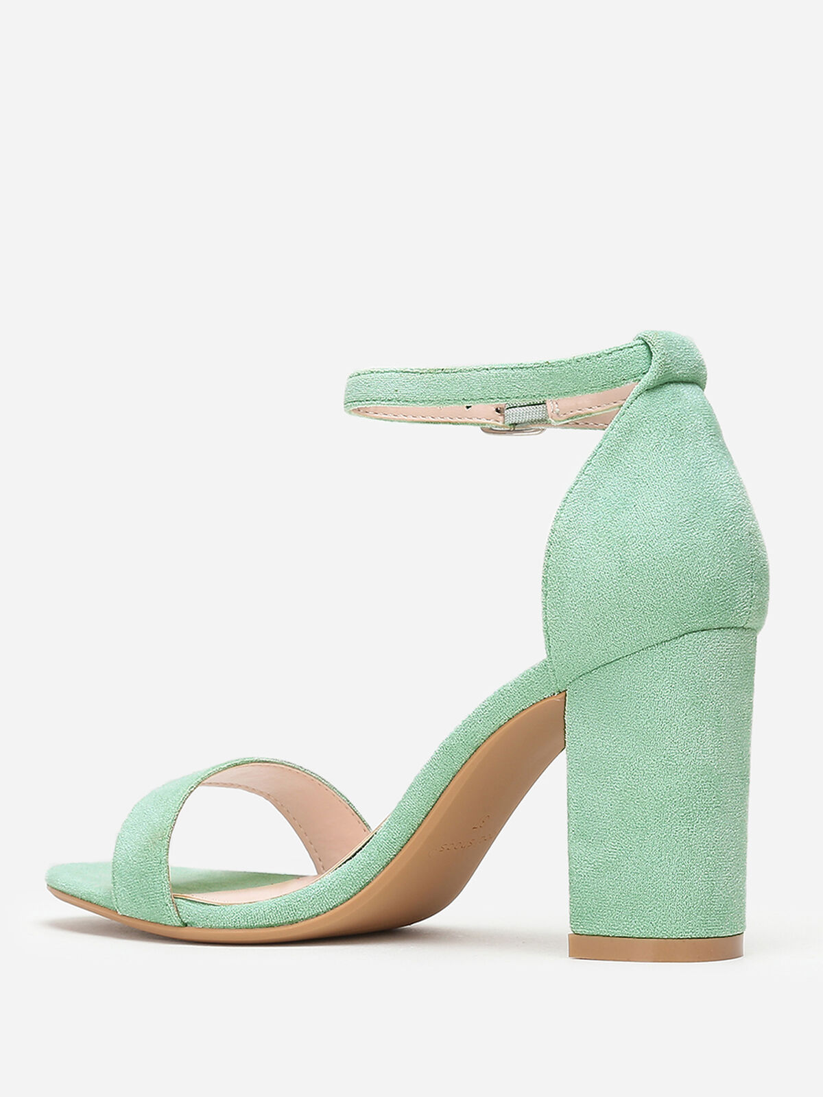 Sandales à brides et talon carré- Vert menthe