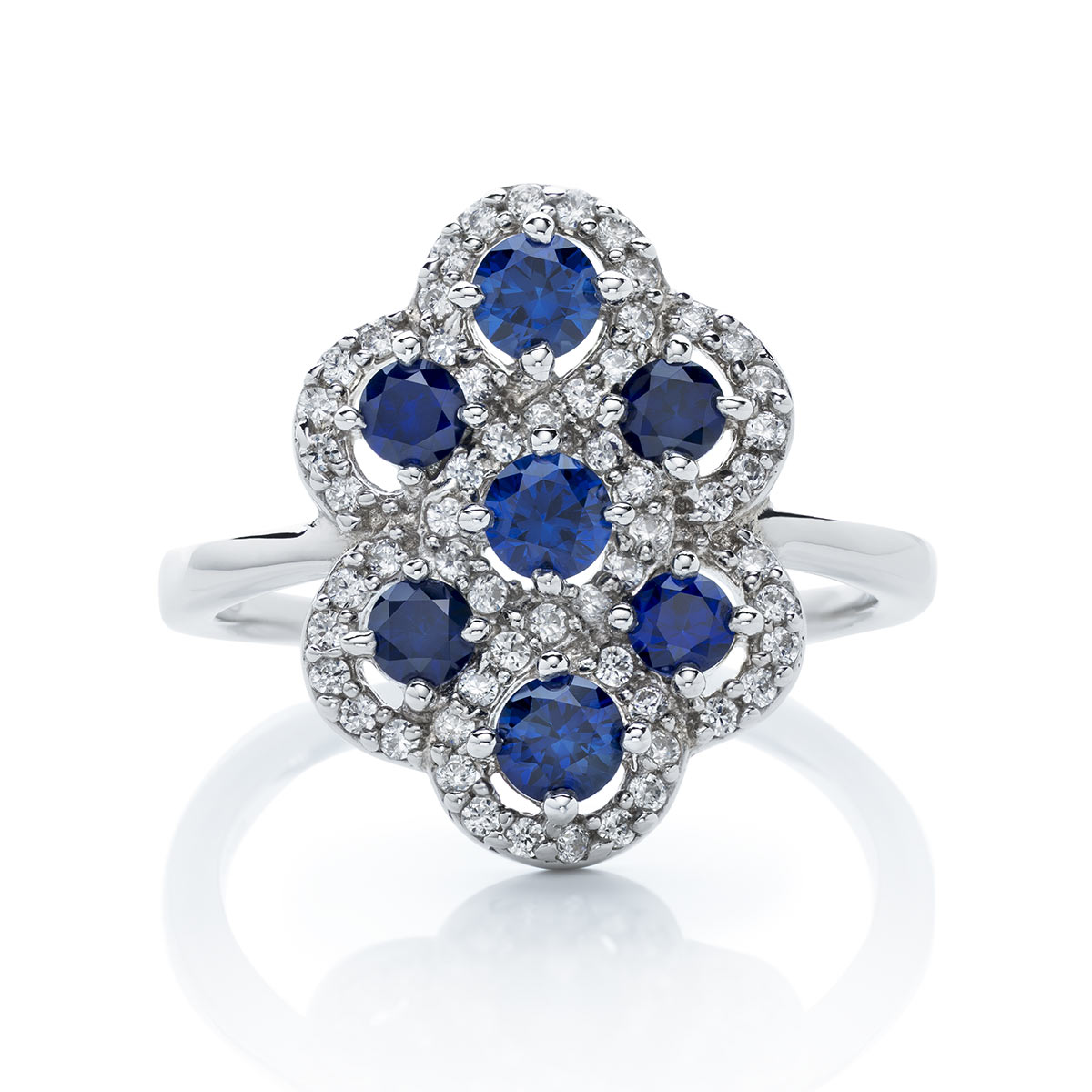Bague argent 925 saphirs imitations zirconia