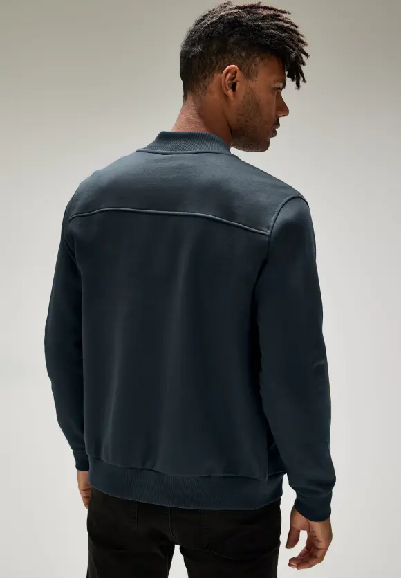 Sweatjacke mit Stehkragen - diver blue