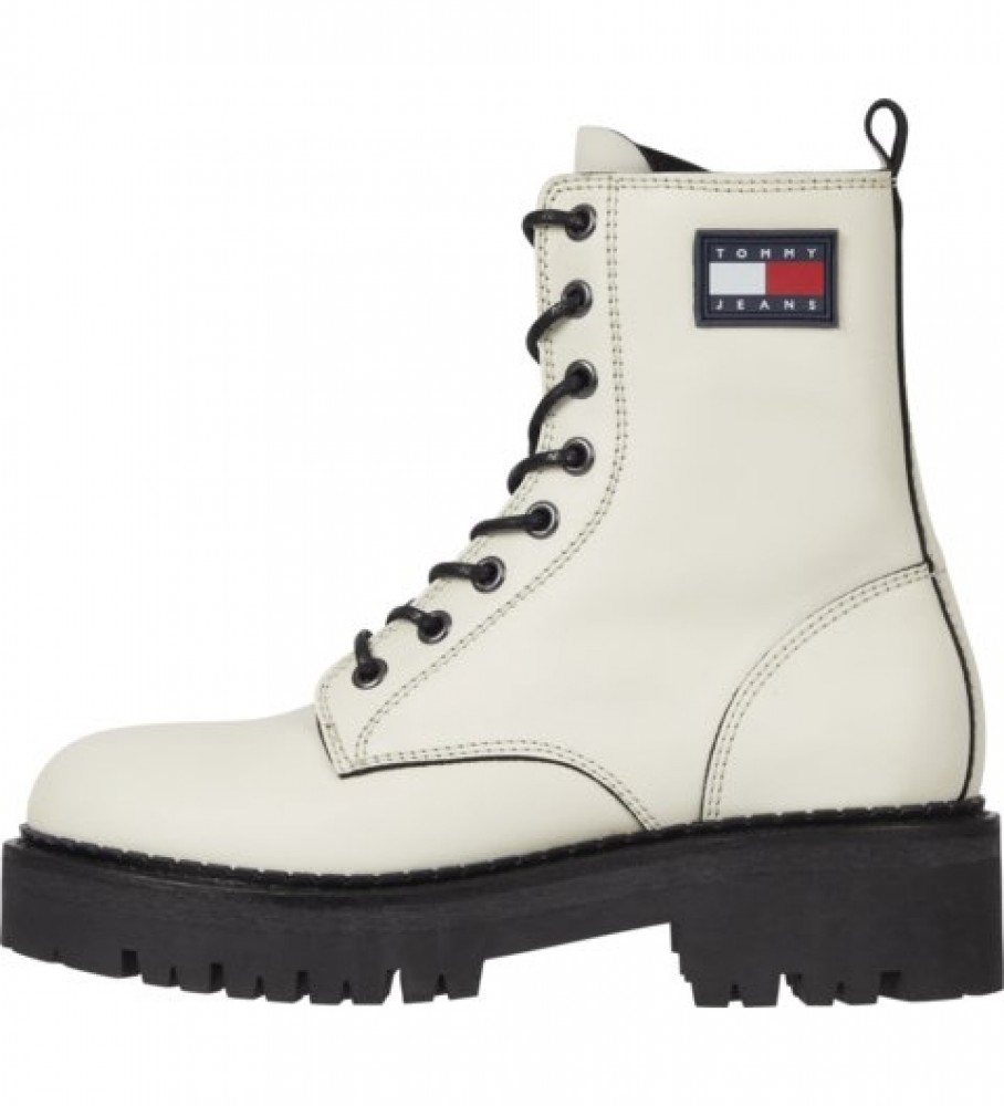 Botas de cano curto Tommy Jeans Urban Piping em couro branco