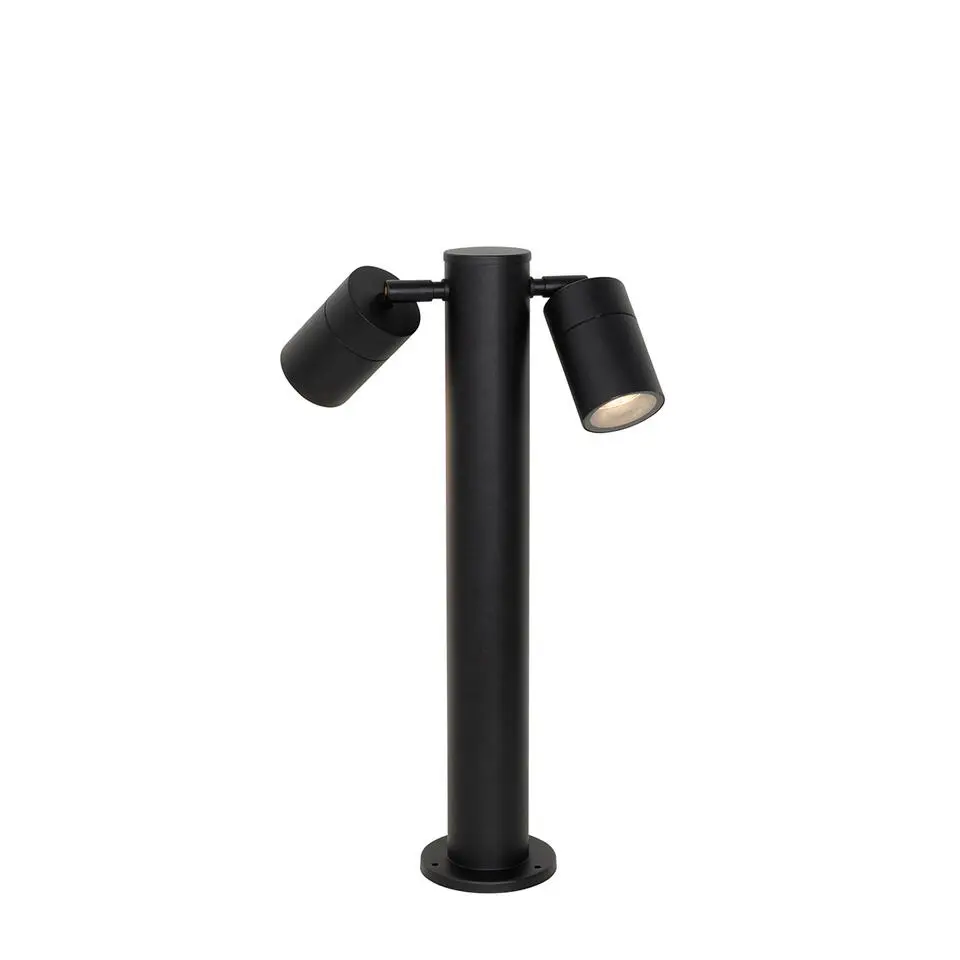 Qazqa staande buitenlampen duo zwart gu10