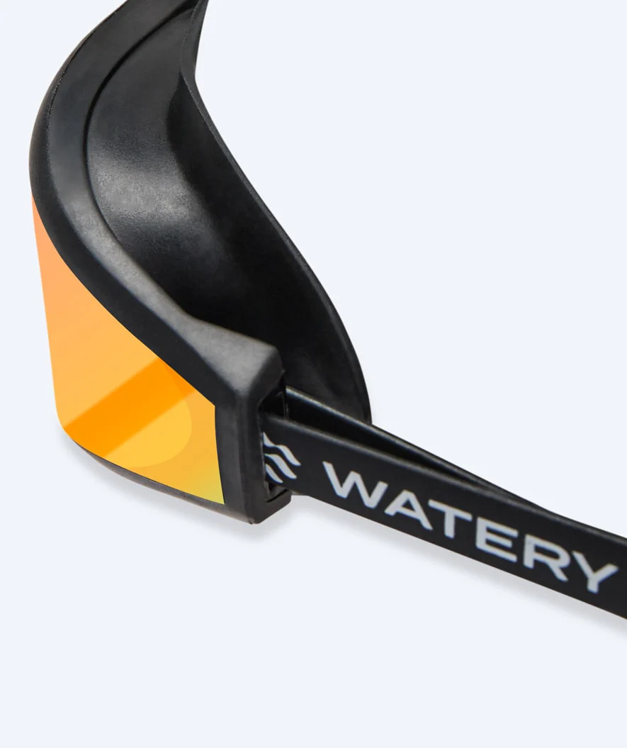 Watery Elite svømmebriller - Storm Racer Mirror - Sort/guld