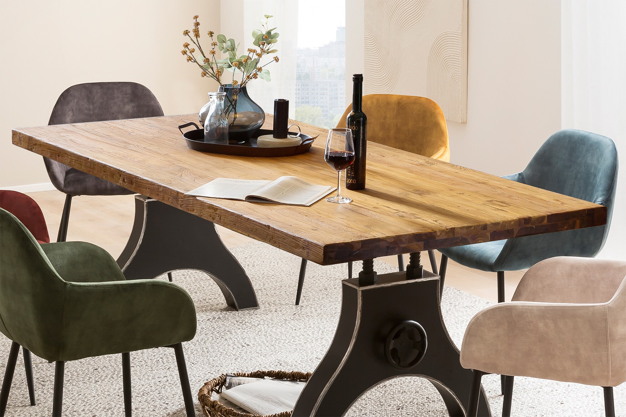 Tisch 200x100 Teak Holztisch Esstisch Küchentisch Wohnzimmertisch Speisetisch