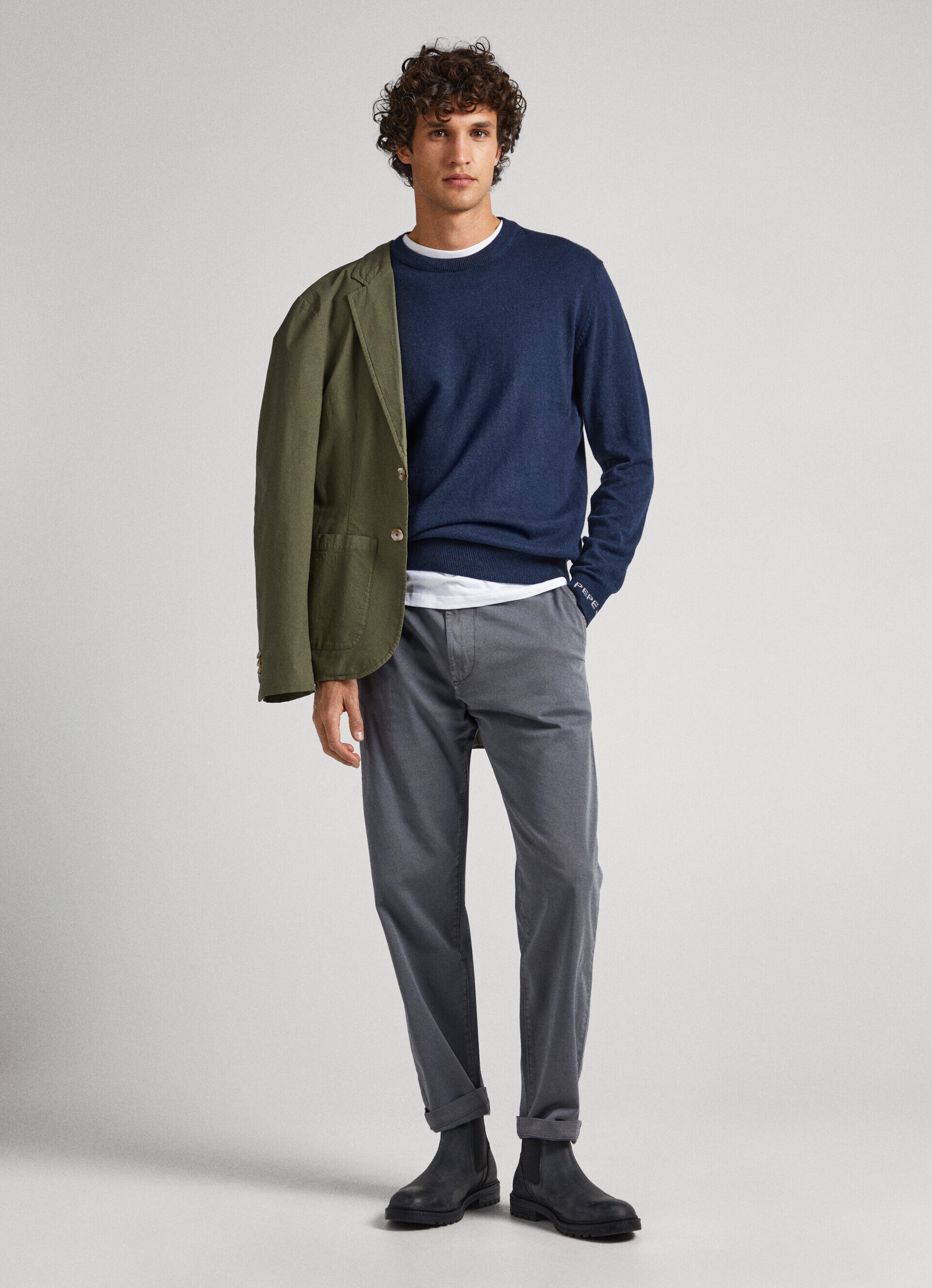 Calça chino NILS de corte folgado - cinza trovão