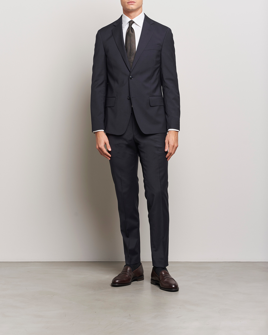 Oscar Jacobson Edmund Wool Blend Suit Navy