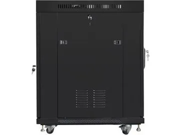 Lanberg - Rack kabinet - med 4 køleblæsere, display - sort, RAL 9004 - 15U - 19