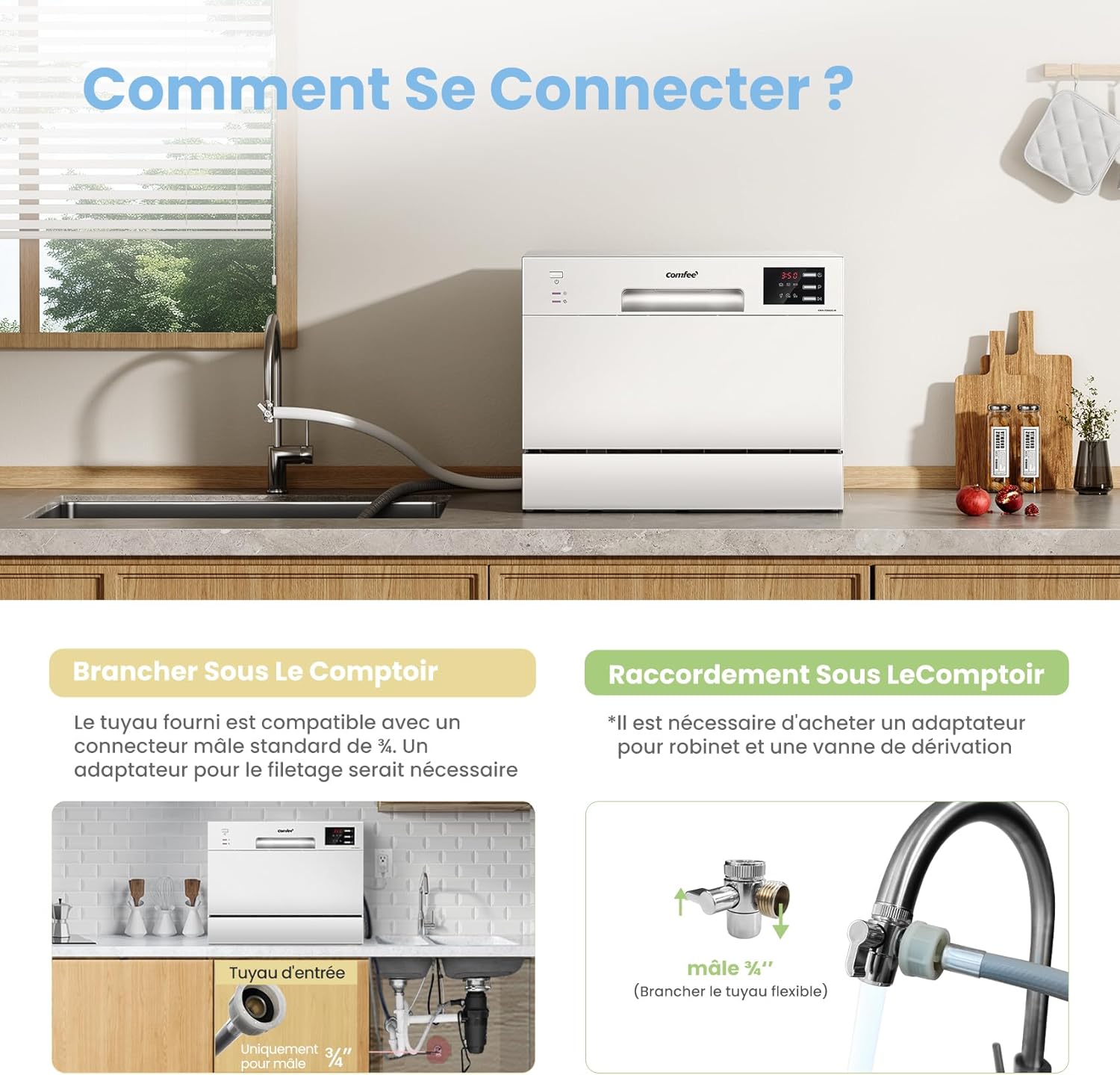 COMFEE Spülmaschine KWH-TD602E-W-FR