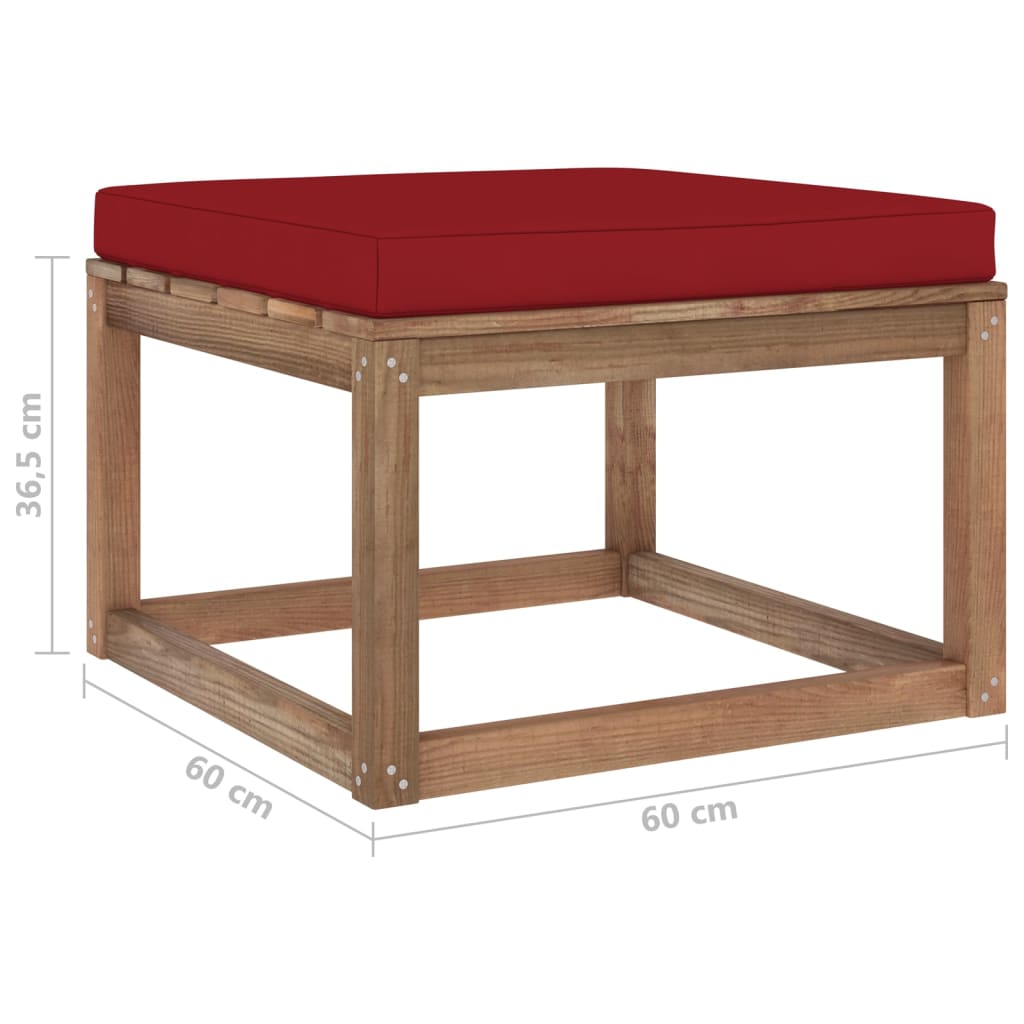 Salon de jardin palette meuble d'extérieur ensemble de mobilier 3 pièces et coussins bois de pin imprégné